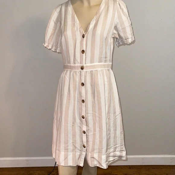chinese dress ladies NWT Ann Taylor LOFT FLORAL Linen V-BACK DRESS Cute Comfy Flattering Dress  SZ 4/6